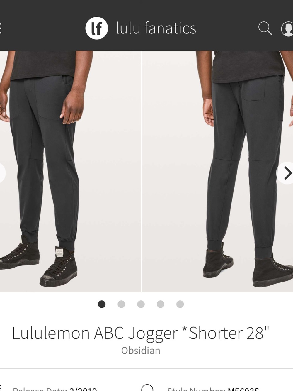 159-$40 *FREE SHIP* Lululemon ABC Jogger *Shorter 28" Obsidian Pants size M